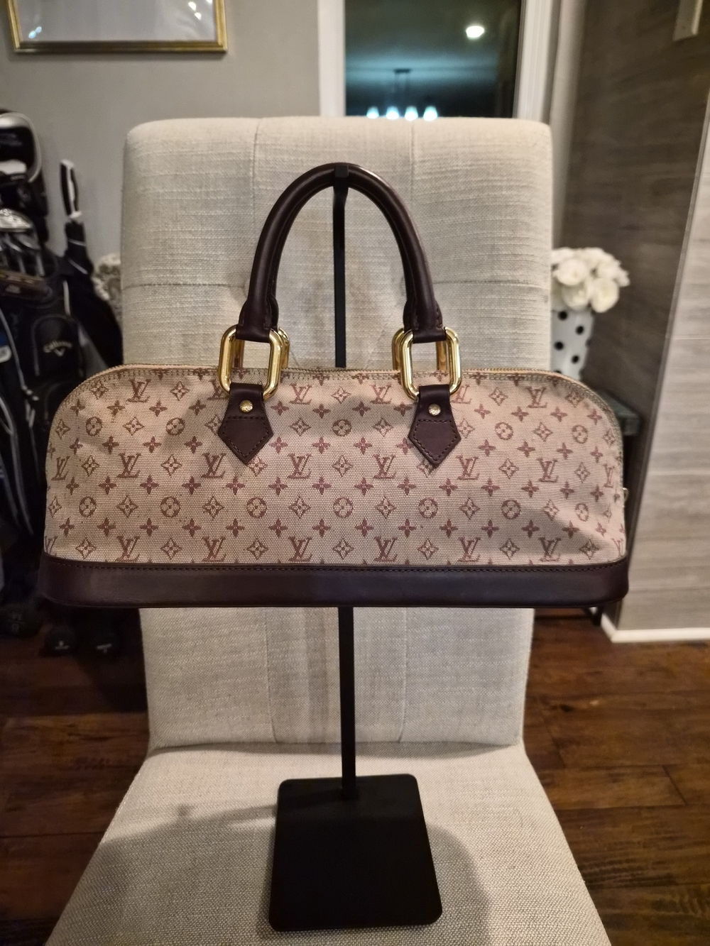 Louis Vuitton Monogram Mini Lin Alma Long Handbag East West Satchel Brown - Picture 14 of 16